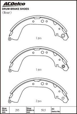 ACDelco ACBS1660 - Kit ganasce freno autozon.pro