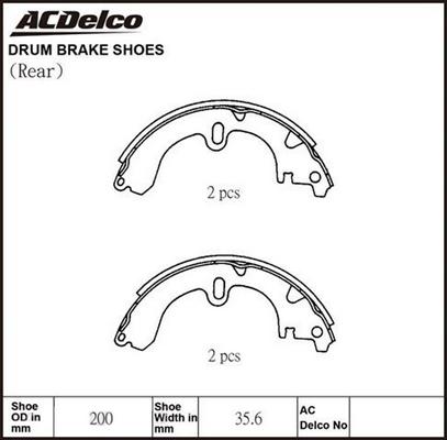 ACDelco ACBS1602 - Kit ganasce freno autozon.pro