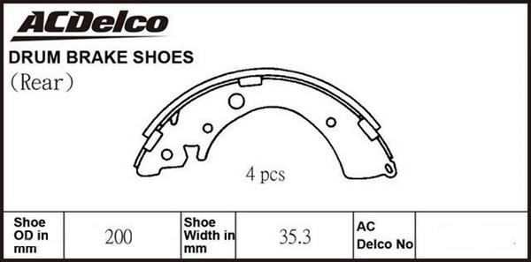 ACDelco ACBS1614 - Kit ganasce freno autozon.pro