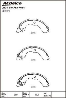 ACDelco ACBS1681 - Kit ganasce freno autozon.pro