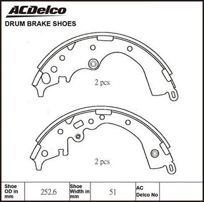 ACDelco ACBS1847 - Kit ganasce freno autozon.pro