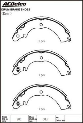 ACDelco ACBS1867 - Kit ganasce freno autozon.pro