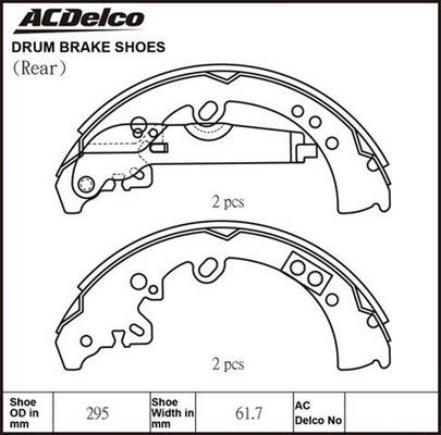 ACDelco ACBS1832 - Kit ganasce freno autozon.pro