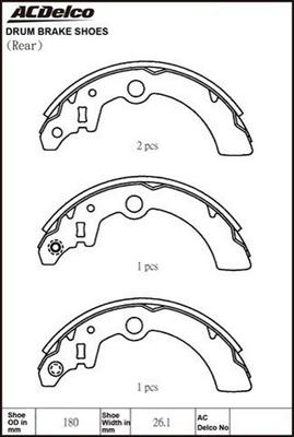 ACDelco ACBS1820 - Kit ganasce freno autozon.pro