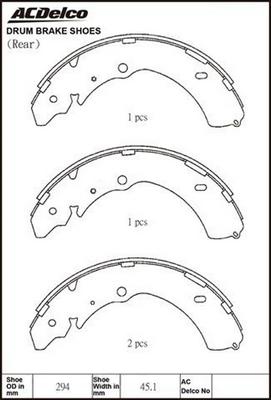 ACDelco ACBS1793 - Kit ganasce freno autozon.pro