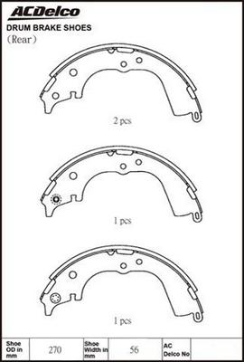 ACDelco ACBS1714 - Kit ganasce freno autozon.pro