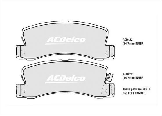 ACDelco ACD422 - Kit pastiglie freno, Freno a disco autozon.pro