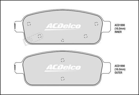 ACDelco ACD1990 - Kit pastiglie freno, Freno a disco autozon.pro