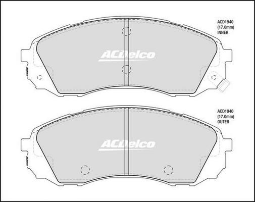 ACDelco ACD1940 - Kit pastiglie freno, Freno a disco autozon.pro