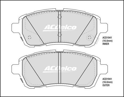 ACDelco ACD1941 - Kit pastiglie freno, Freno a disco autozon.pro