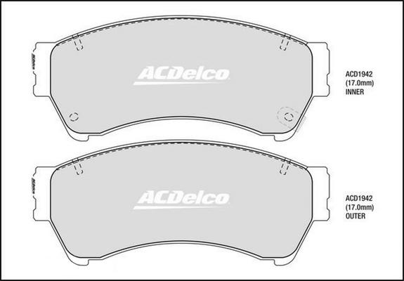 ACDelco ACD1942 - Kit pastiglie freno, Freno a disco autozon.pro