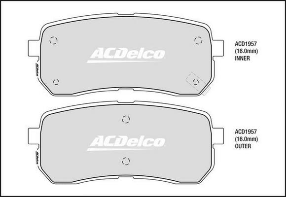 ACDelco ACD1957 - Kit pastiglie freno, Freno a disco autozon.pro