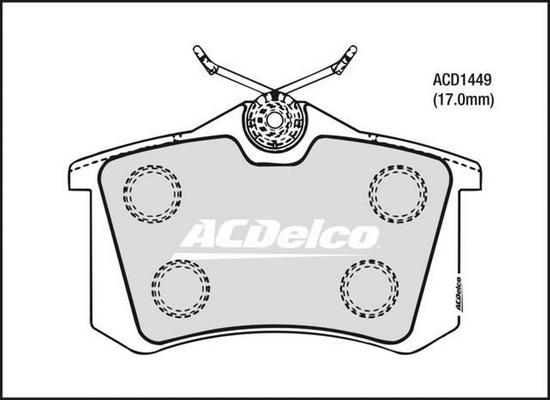 ACDelco ACD1449 - Kit pastiglie freno, Freno a disco autozon.pro