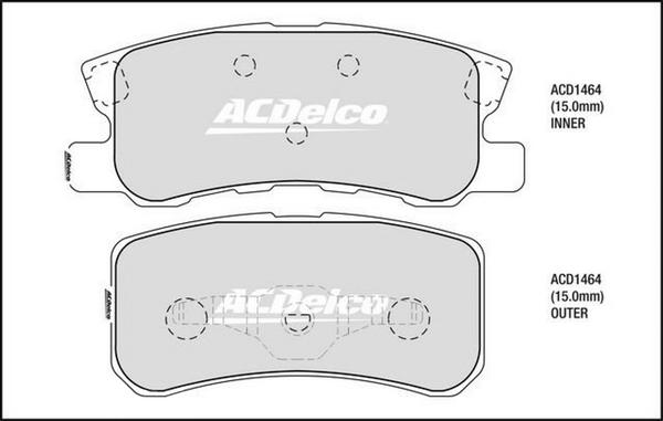 ACDelco ACD1464 - Kit pastiglie freno, Freno a disco autozon.pro