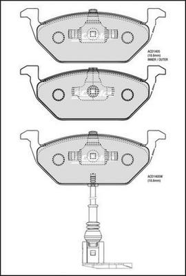 ACDelco ACD1405 - Kit pastiglie freno, Freno a disco autozon.pro