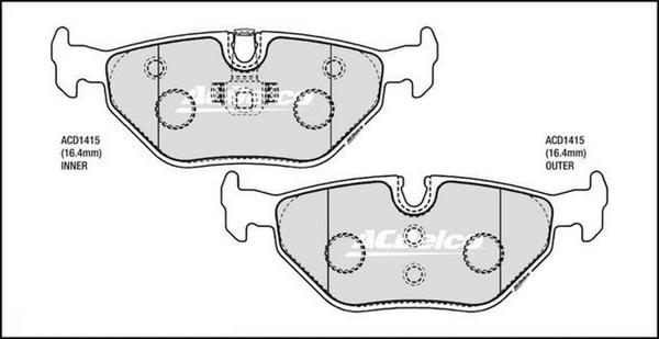 ACDelco ACD1415 - Kit pastiglie freno, Freno a disco autozon.pro