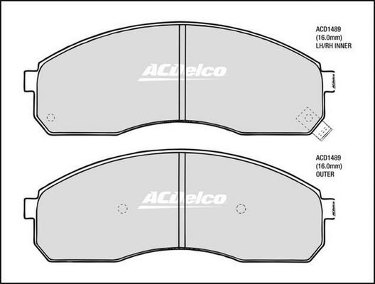 ACDelco ACD1489 - Kit pastiglie freno, Freno a disco autozon.pro