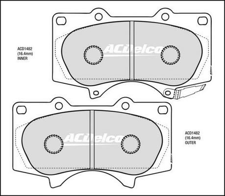 ACDelco ACD1482 - Kit pastiglie freno, Freno a disco autozon.pro