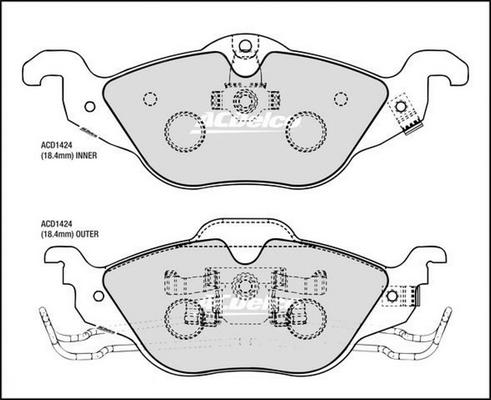 ACDelco ACD1424 - Kit pastiglie freno, Freno a disco autozon.pro