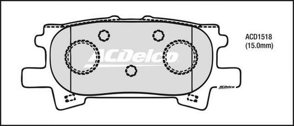 ACDelco ACD1518 - Kit pastiglie freno, Freno a disco autozon.pro