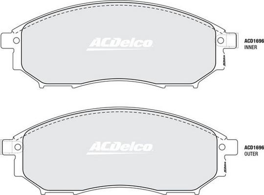 ACDelco ACD1696 - Kit pastiglie freno, Freno a disco autozon.pro