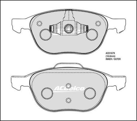 ACDelco ACD1679 - Kit pastiglie freno, Freno a disco autozon.pro