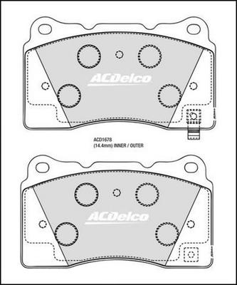 ACDelco ACD1678 - Kit pastiglie freno, Freno a disco autozon.pro