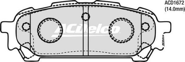 ACDelco ACD1672 - Kit pastiglie freno, Freno a disco autozon.pro