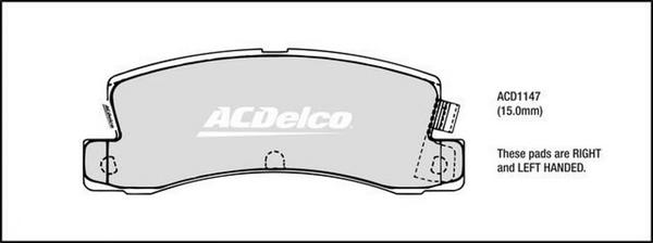 ACDelco ACD1147 - Kit pastiglie freno, Freno a disco autozon.pro