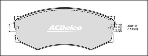 ACDelco ACD1165 - Kit pastiglie freno, Freno a disco autozon.pro