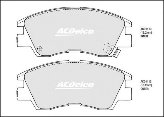 ACDelco ACD1113 - Kit pastiglie freno, Freno a disco autozon.pro