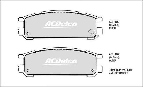 ACDelco ACD1186 - Kit pastiglie freno, Freno a disco autozon.pro