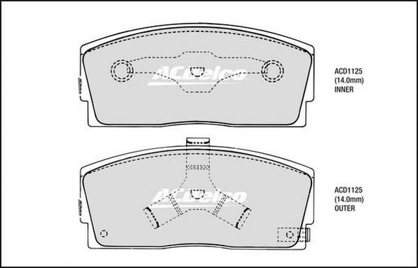 ACDelco ACD1125 - Kit pastiglie freno, Freno a disco autozon.pro