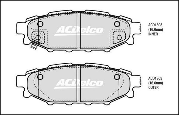 ACDelco ACD1803 - Kit pastiglie freno, Freno a disco autozon.pro