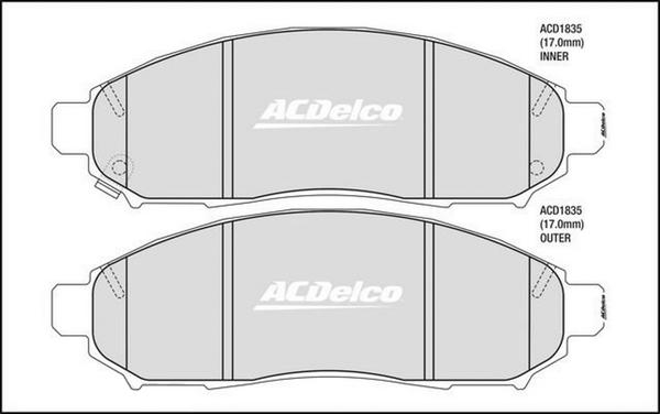 ACDelco ACD1835 - Kit pastiglie freno, Freno a disco autozon.pro