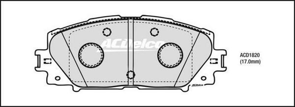 ACDelco ACD1820 - Kit pastiglie freno, Freno a disco autozon.pro