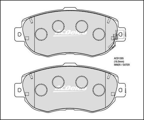 ACDelco ACD1395 - Kit pastiglie freno, Freno a disco autozon.pro