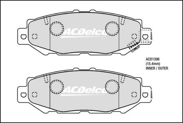 ACDelco ACD1396 - Kit pastiglie freno, Freno a disco autozon.pro