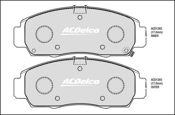 ACDelco ACD1393 - Kit pastiglie freno, Freno a disco autozon.pro