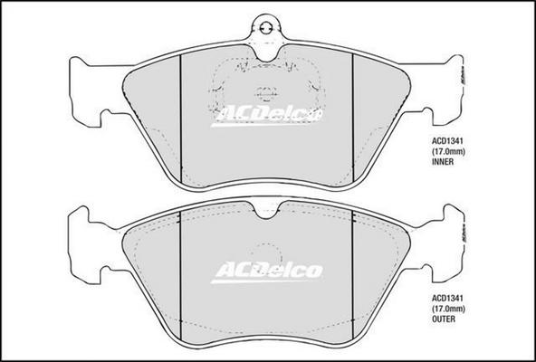 ACDelco ACD1341 - Kit pastiglie freno, Freno a disco autozon.pro