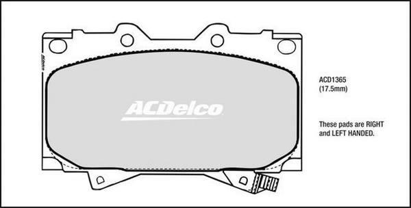 ACDelco ACD1365 - Kit pastiglie freno, Freno a disco autozon.pro