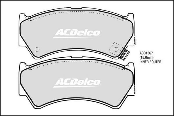 ACDelco ACD1367 - Kit pastiglie freno, Freno a disco autozon.pro