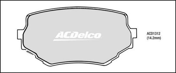 ACDelco ACD1312 - Kit pastiglie freno, Freno a disco autozon.pro