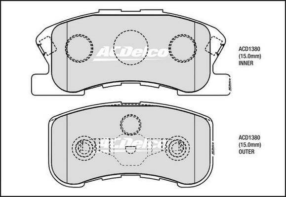 ACDelco ACD1380 - Kit pastiglie freno, Freno a disco autozon.pro