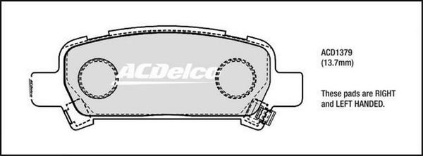 ACDelco ACD1379 - Kit pastiglie freno, Freno a disco autozon.pro