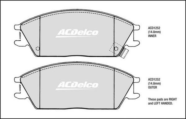 ACDelco ACD1252 - Kit pastiglie freno, Freno a disco autozon.pro