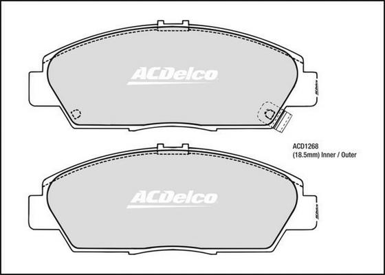 ACDelco ACD1268 - Kit pastiglie freno, Freno a disco autozon.pro