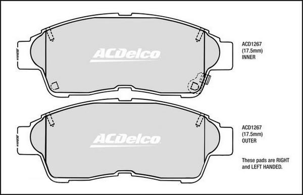 ACDelco ACD1267 - Kit pastiglie freno, Freno a disco autozon.pro