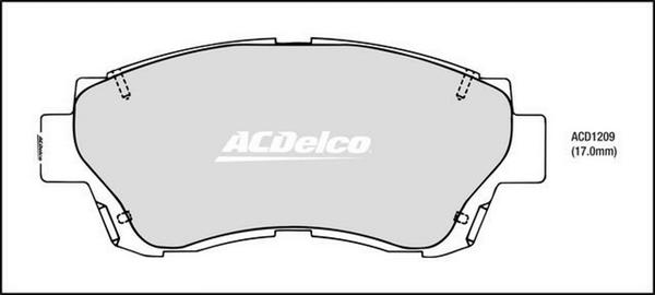 ACDelco ACD1209 - Kit pastiglie freno, Freno a disco autozon.pro