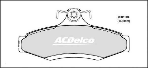 ACDelco ACD1204 - Kit pastiglie freno, Freno a disco autozon.pro